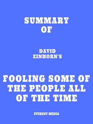 cover image of Summary of David Einhorn's Fooling Some of the People All of the Time